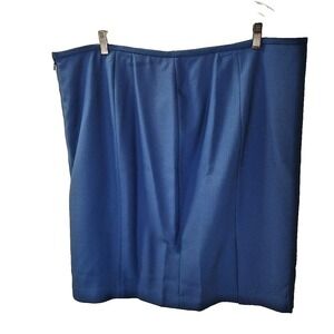 Calvin Klein Plus Size 22W Blue Textured Pencil Skirt Zipper Business Casual